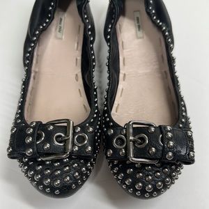 MIU MIU STUDDED FLATS BALLERINA 10
